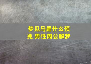 梦见马是什么预兆 男性周公解梦